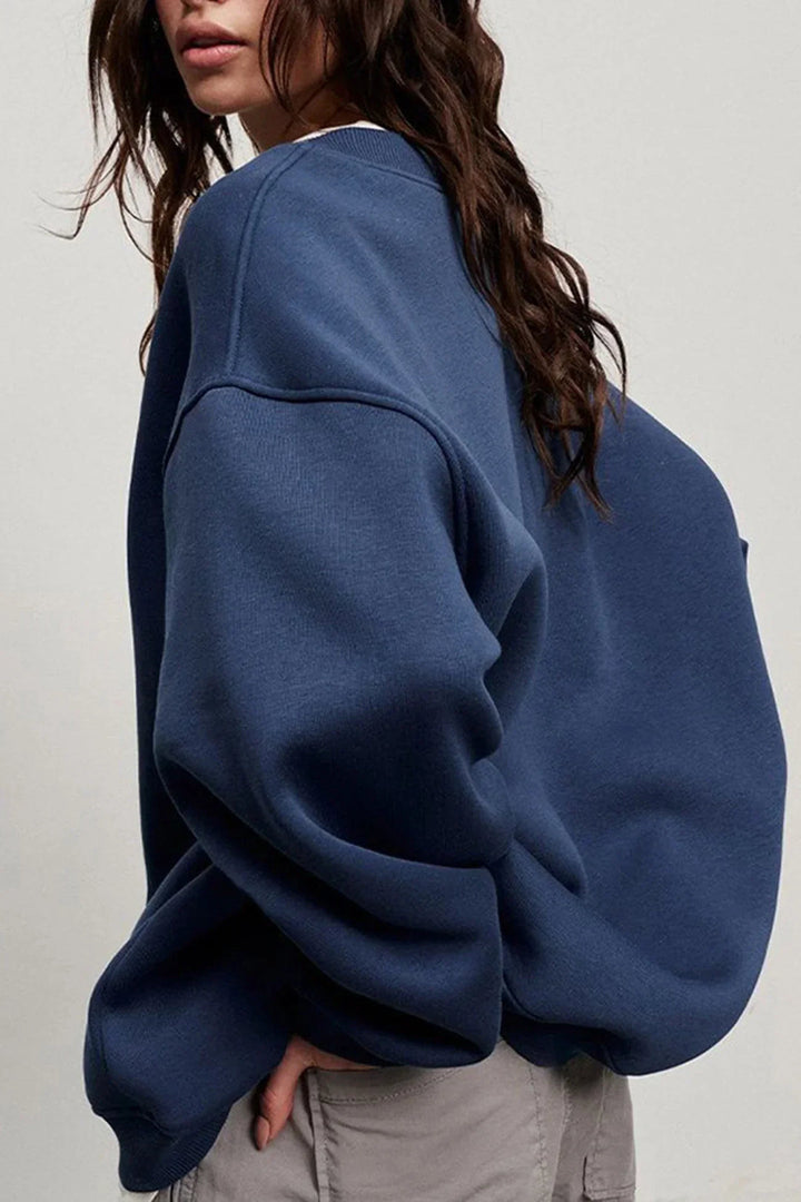 Warme oversized trui met ronde hals voor dames met relaxte pasvorm en moeiteloze stijl | Nova