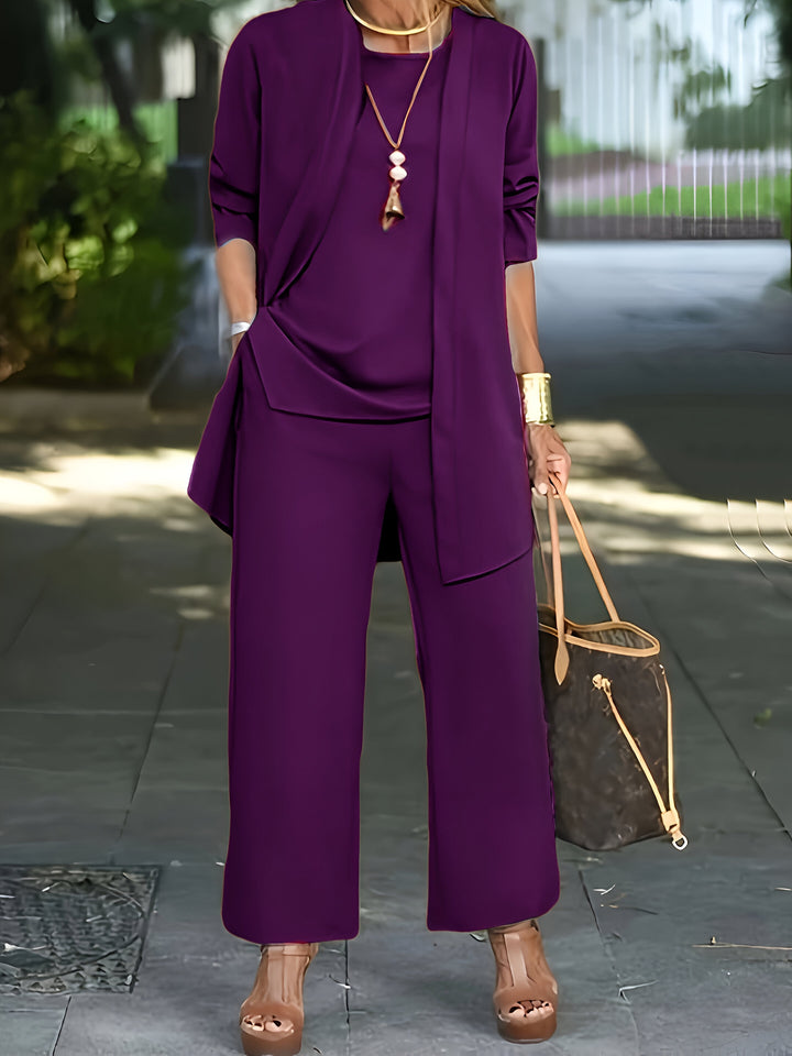 Moeiteloos elegante 3-delige set voor dames met flatterende pasvorm en knus comfort | Olivia
