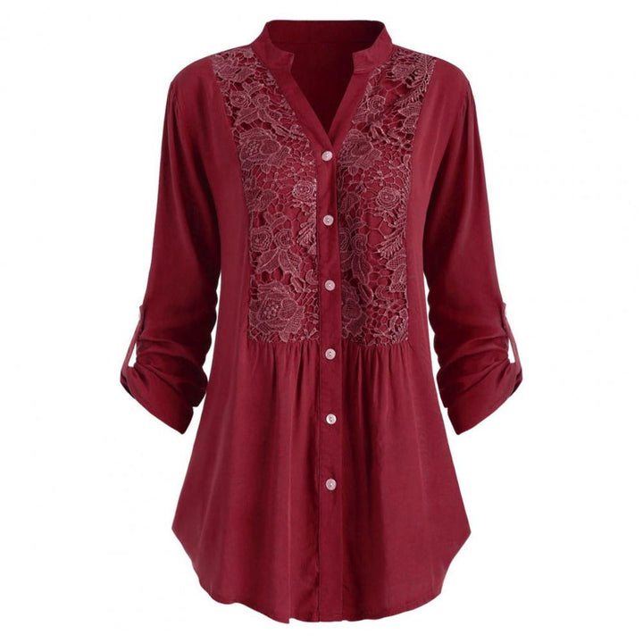 Casual lange blouse voor dames met elegante pofmouwen en klassieke charme | Elif