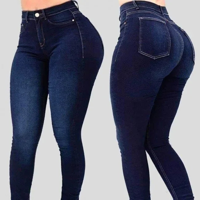 Flatteuze Hoge Taille Stretch Slim Fit Skinny Jeans voor Dames in Klassiek Denim | Tess