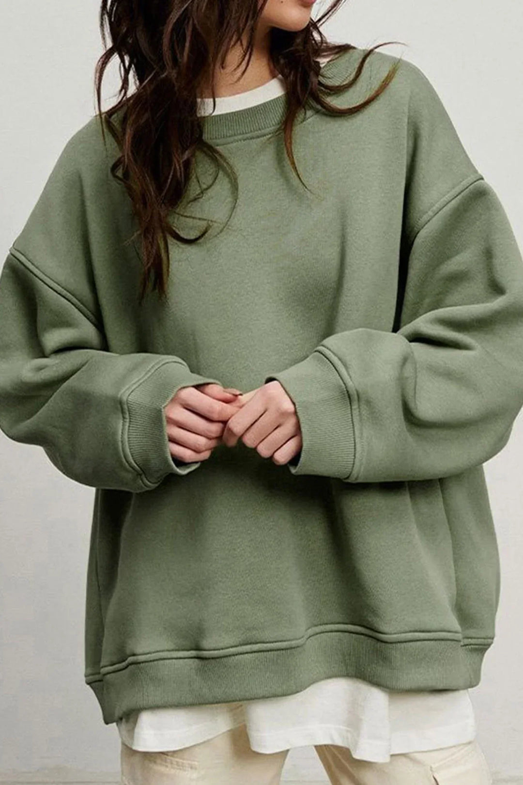 Warme oversized trui met ronde hals voor dames met relaxte pasvorm en moeiteloze stijl | Nova