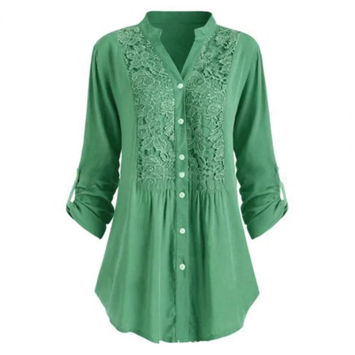 Casual lange blouse voor dames met elegante pofmouwen en klassieke charme | Elif