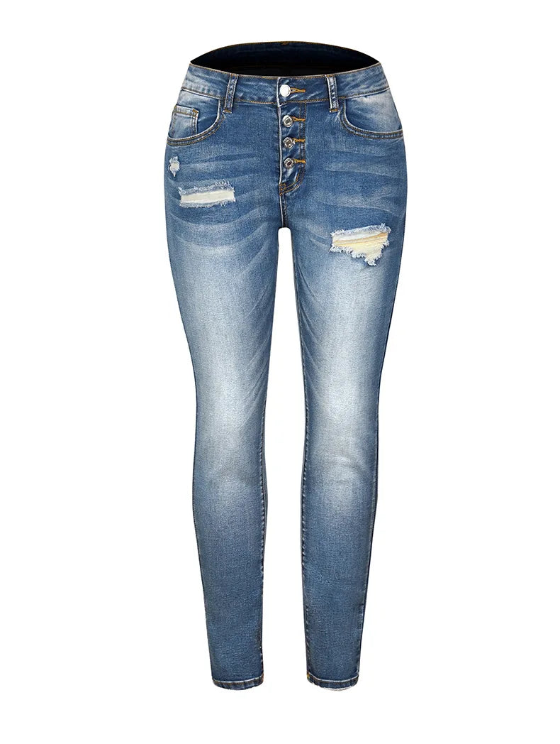 Stijlvolle en chique Gescheurde Zachte Denim Jeans voor Dames met Casual Vibe | Jade