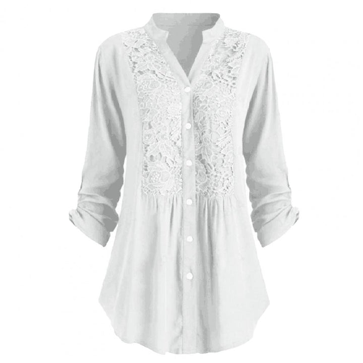 Casual lange blouse voor dames met elegante pofmouwen en klassieke charme | Elif