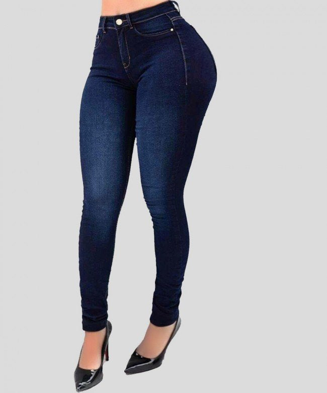 Flatteuze Hoge Taille Stretch Slim Fit Skinny Jeans voor Dames in Klassiek Denim | Tess