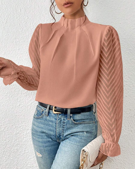 Blouse met lange mouwen voor dames met trendy stijl en modern ontwerp | Josephine