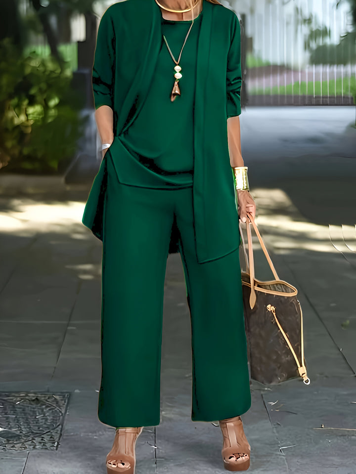 Moeiteloos elegante 3-delige set voor dames met flatterende pasvorm en knus comfort | Olivia