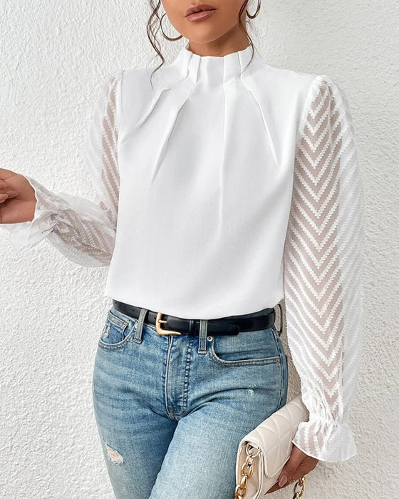 Blouse met lange mouwen voor dames met trendy stijl en modern ontwerp | Josephine