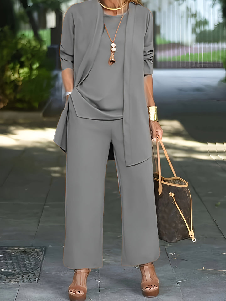 Moeiteloos elegante 3-delige set voor dames met flatterende pasvorm en knus comfort | Olivia