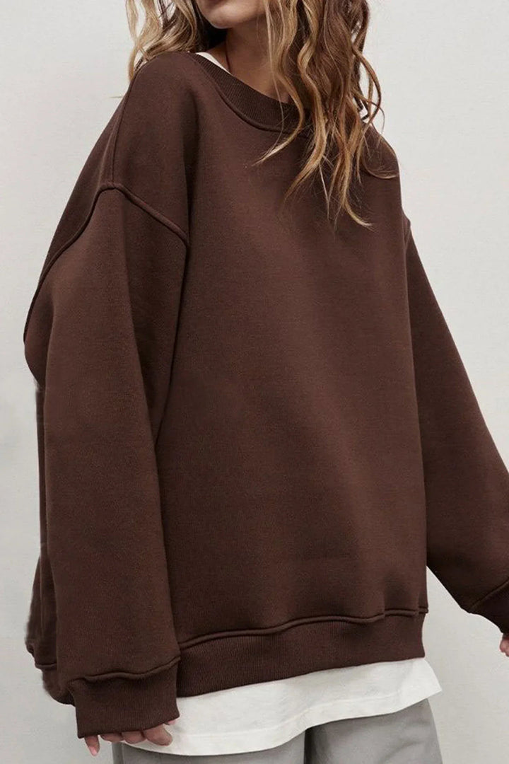 Warme oversized trui met ronde hals voor dames met relaxte pasvorm en moeiteloze stijl | Nova