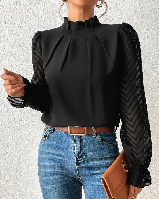 Blouse met lange mouwen voor dames met trendy stijl en modern ontwerp | Josephine